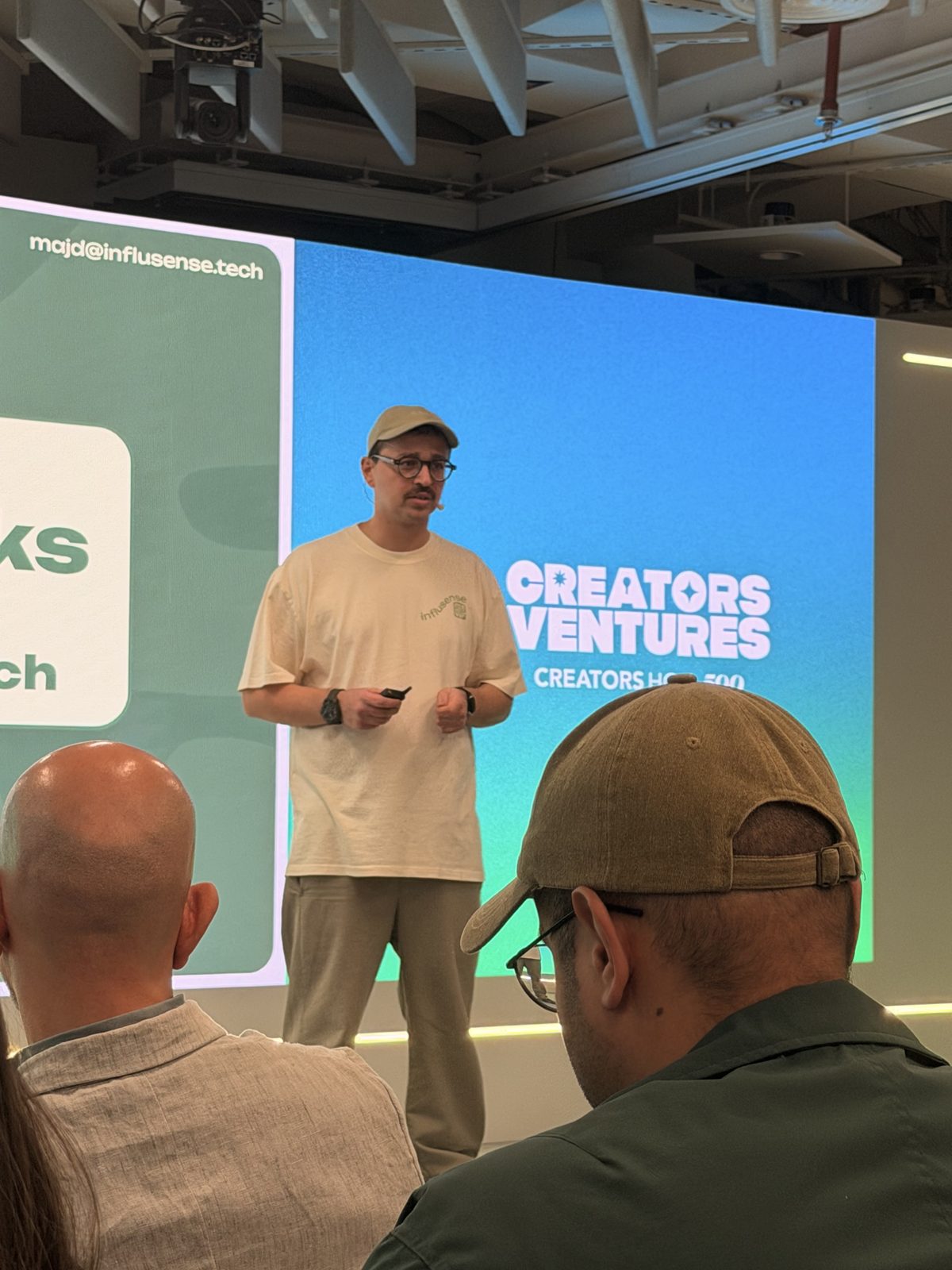 Majd Abi Ali pitching Influsense at the Creators Ventures Accelerator